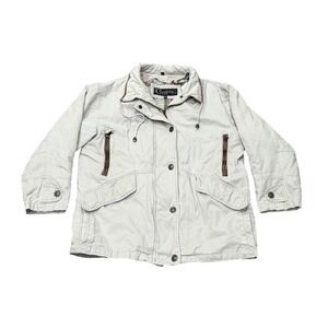 Colebrook‎ Womens Utility Barn Chore Coat Corduroy Trim Plaid Liner Small Tan